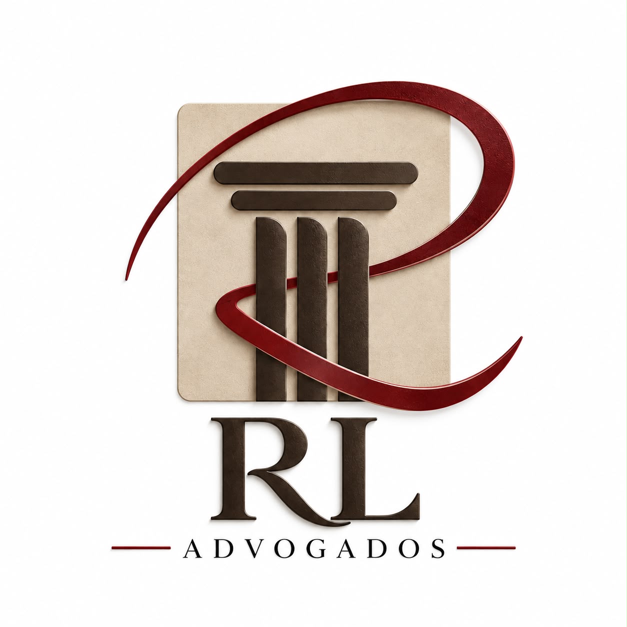 Logo RL Advogados: símbolo institucional e nome do escritório